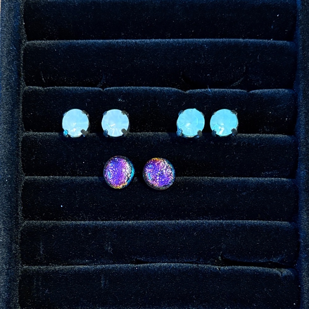 Iridescent Stud Earring Bundle